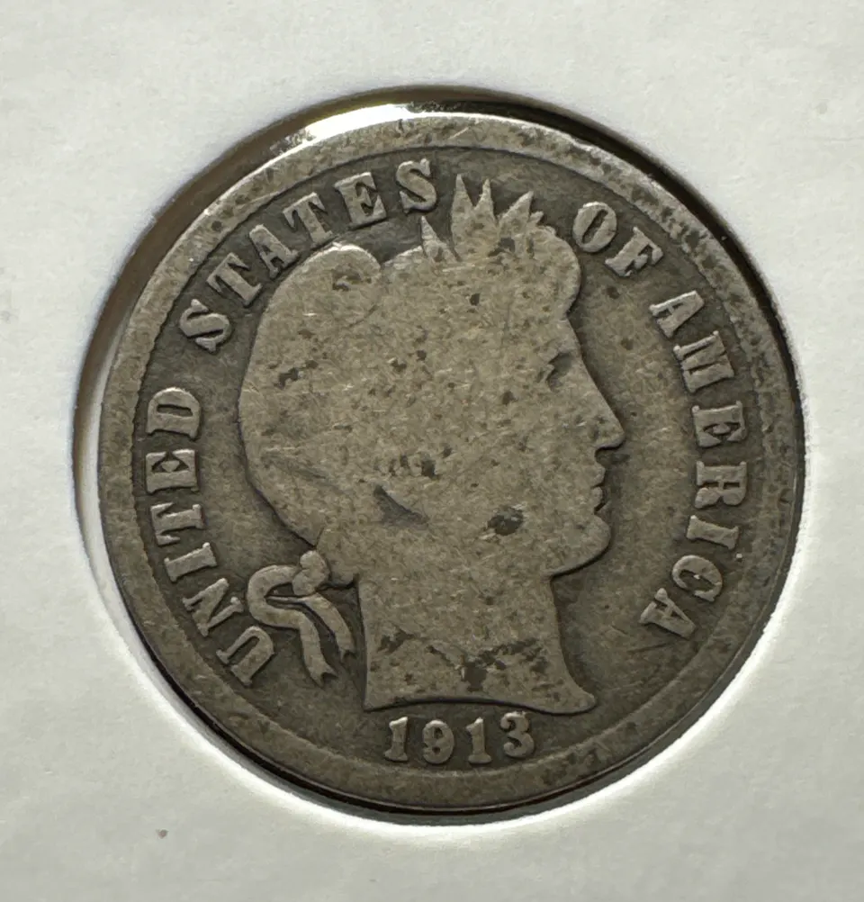 1913-P Barber Dime Ungraded — front