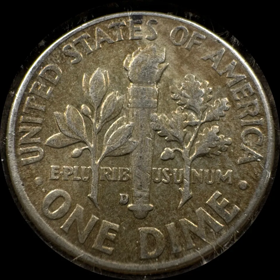1962-D Roosevelt Dime Ungraded — back