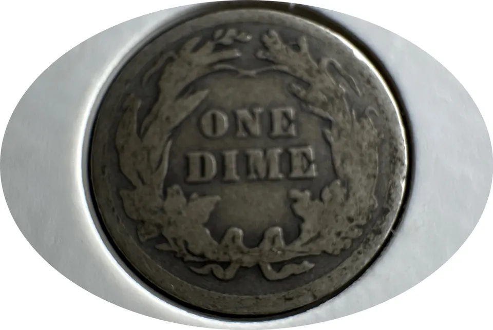 1908-P Barber Dime Ungraded — back
