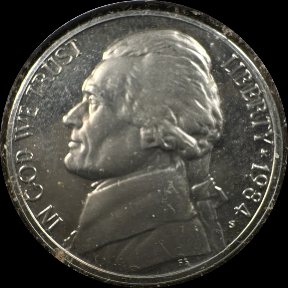 1984-S Jefferson Nickel Ungraded — front