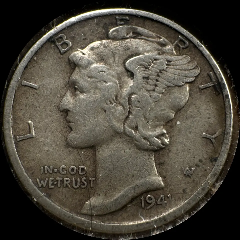 1941-S Mercury Dime Ungraded — front