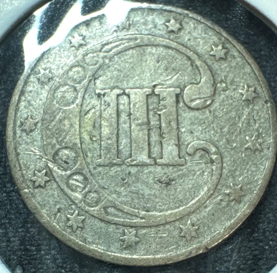 1853-P 3-Cent Silver Ungraded — back