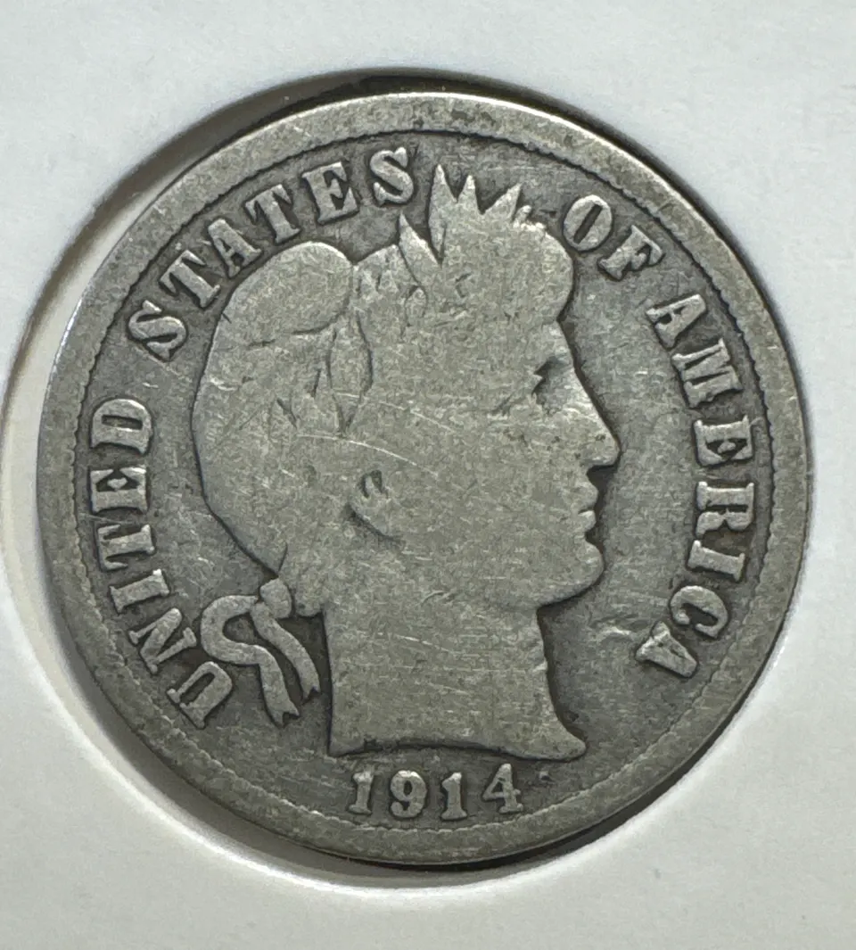 1914-D Barber Dime Ungraded — front