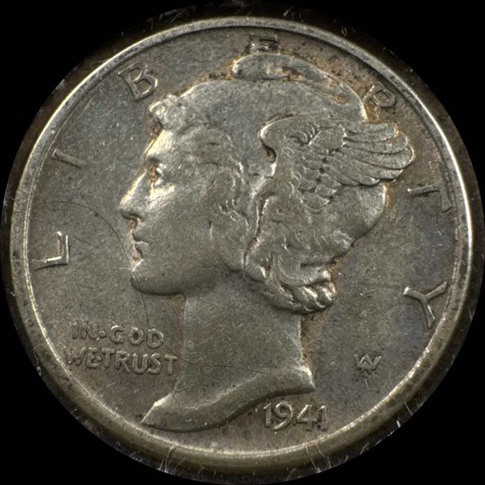 1941-D Mercury Dime Ungraded — front