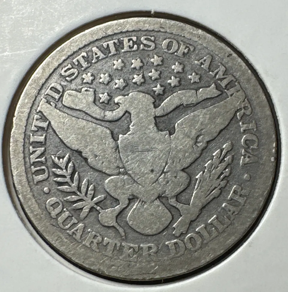 1896-P Barber Quarter Ungraded — back