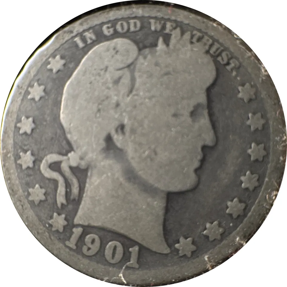 1901-P Barber Quarter Ungraded — front