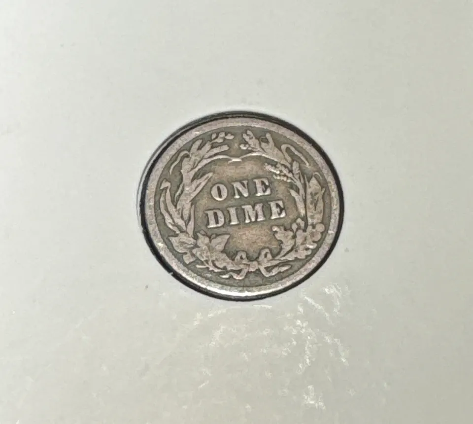1916-P Barber Dime Ungraded — back