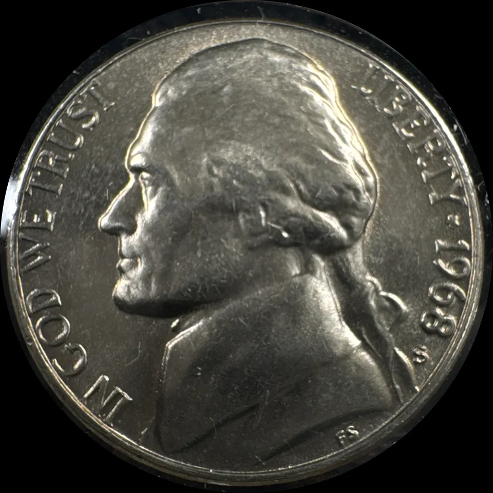 1968-S Jefferson Nickel Ungraded — front