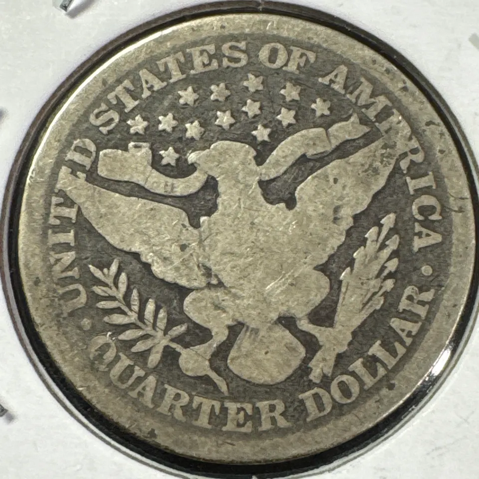 1898-P Barber Quarter Ungraded — back
