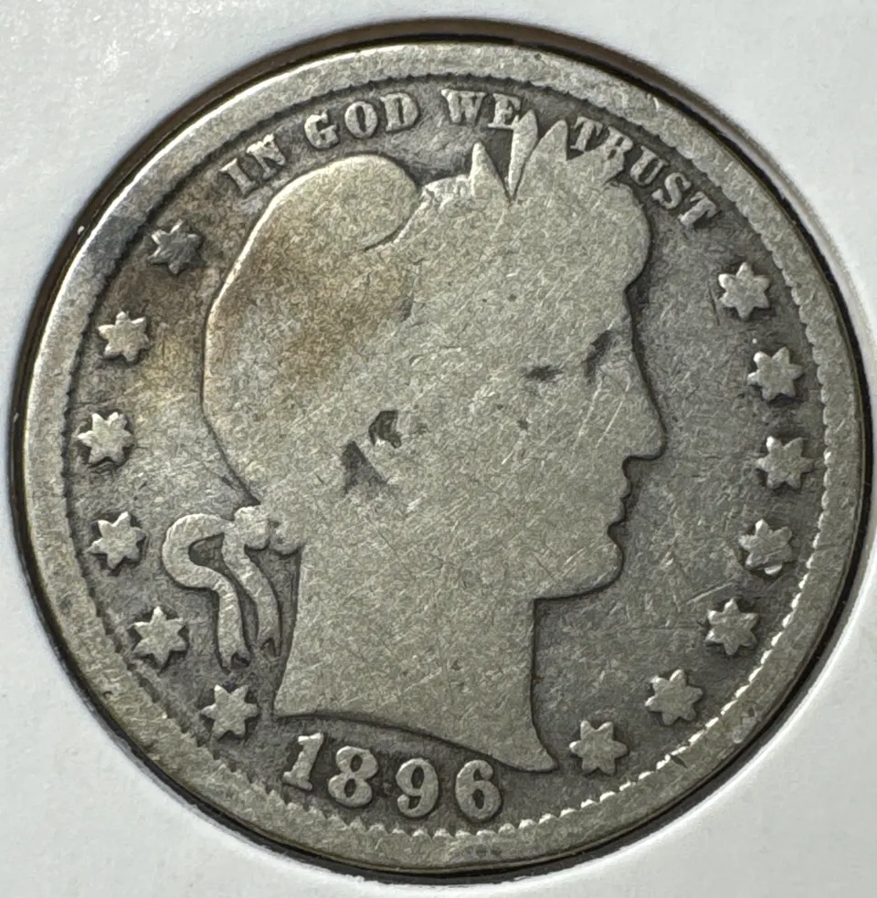 1896-P Barber Quarter Ungraded — front
