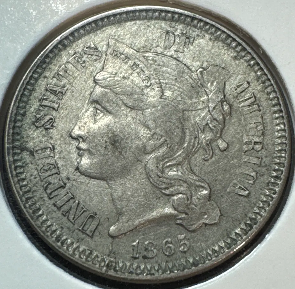 1865-P 3-Cent Nickel Ungraded — front
