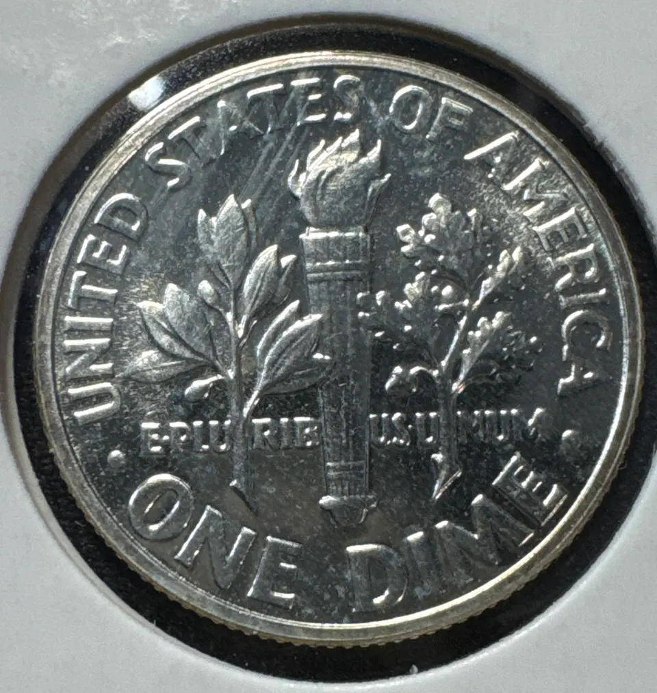 1961-P Roosevelt Dime Ungraded — back