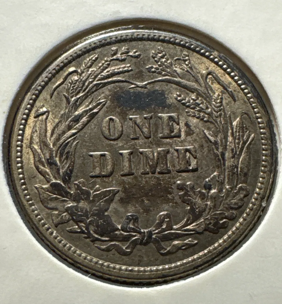 1914-P Barber Dime Ungraded — back