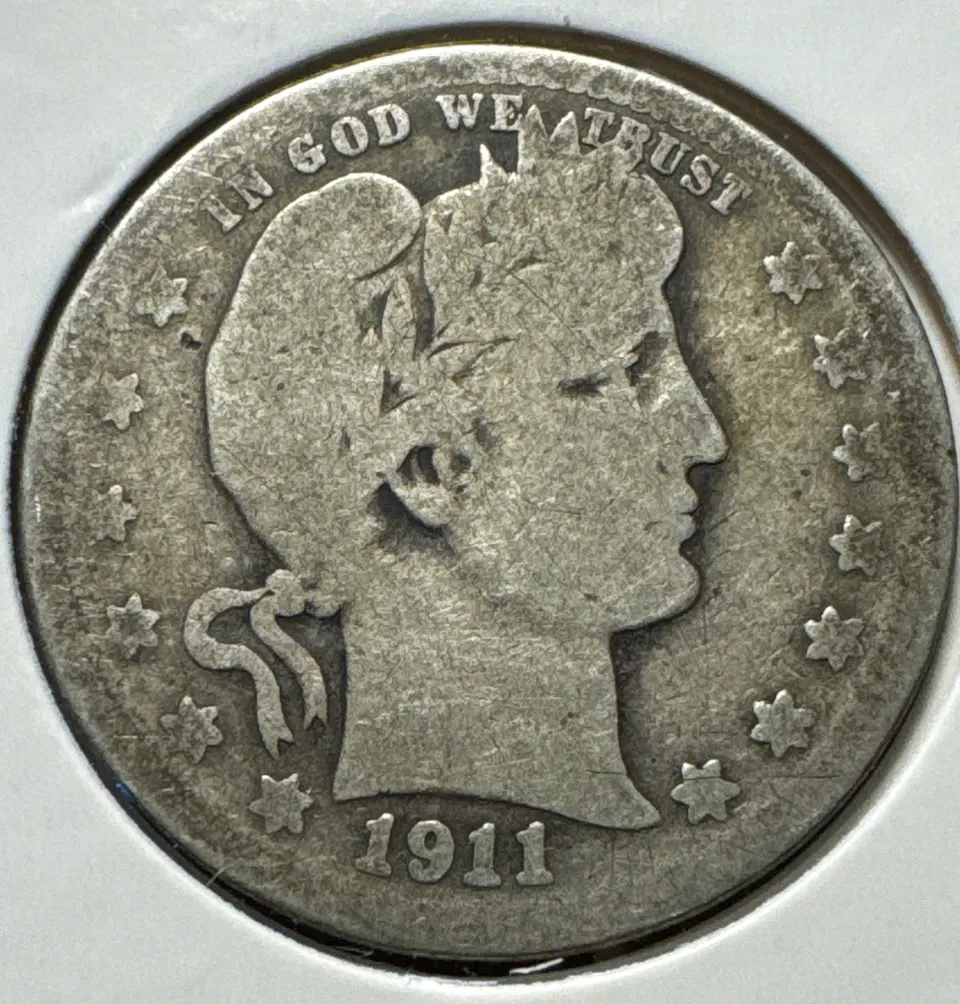 1911-P Barber Quarter Ungraded — front