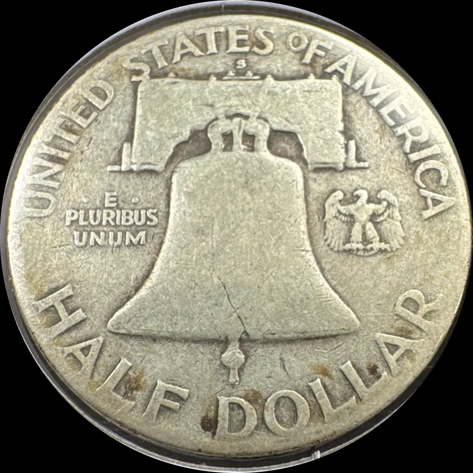 1949-S Franklin Half Dollar Ungraded — back