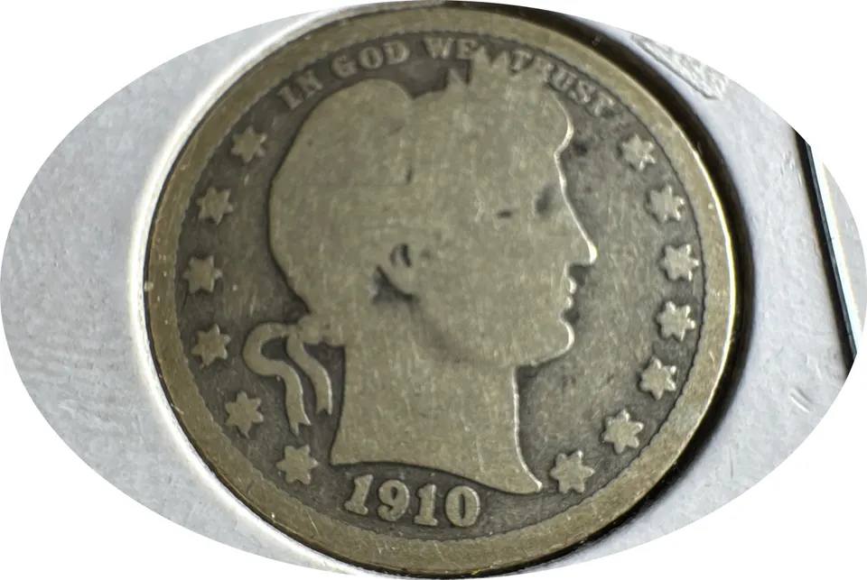 1910-P Barber Quarter Ungraded — front