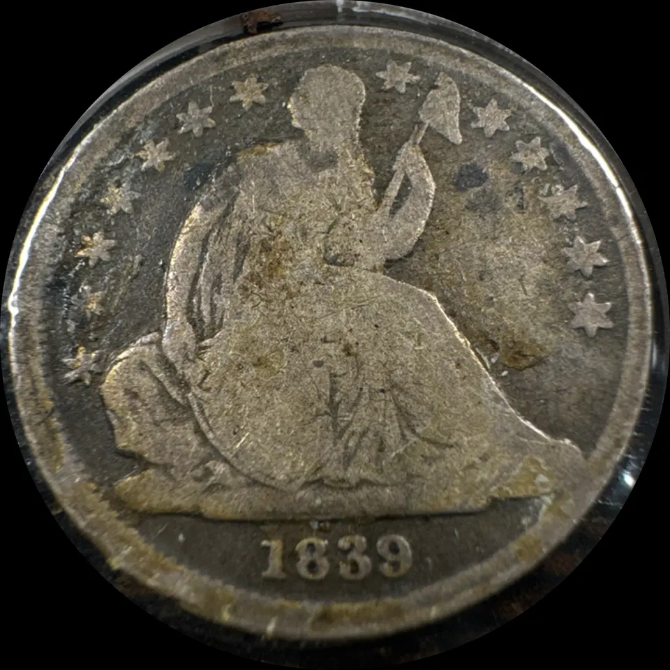 1839-O Liberty Seated Dime Ungraded — front