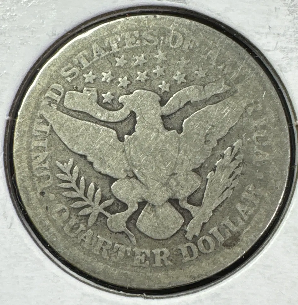 1899-P Barber Quarter Ungraded — back