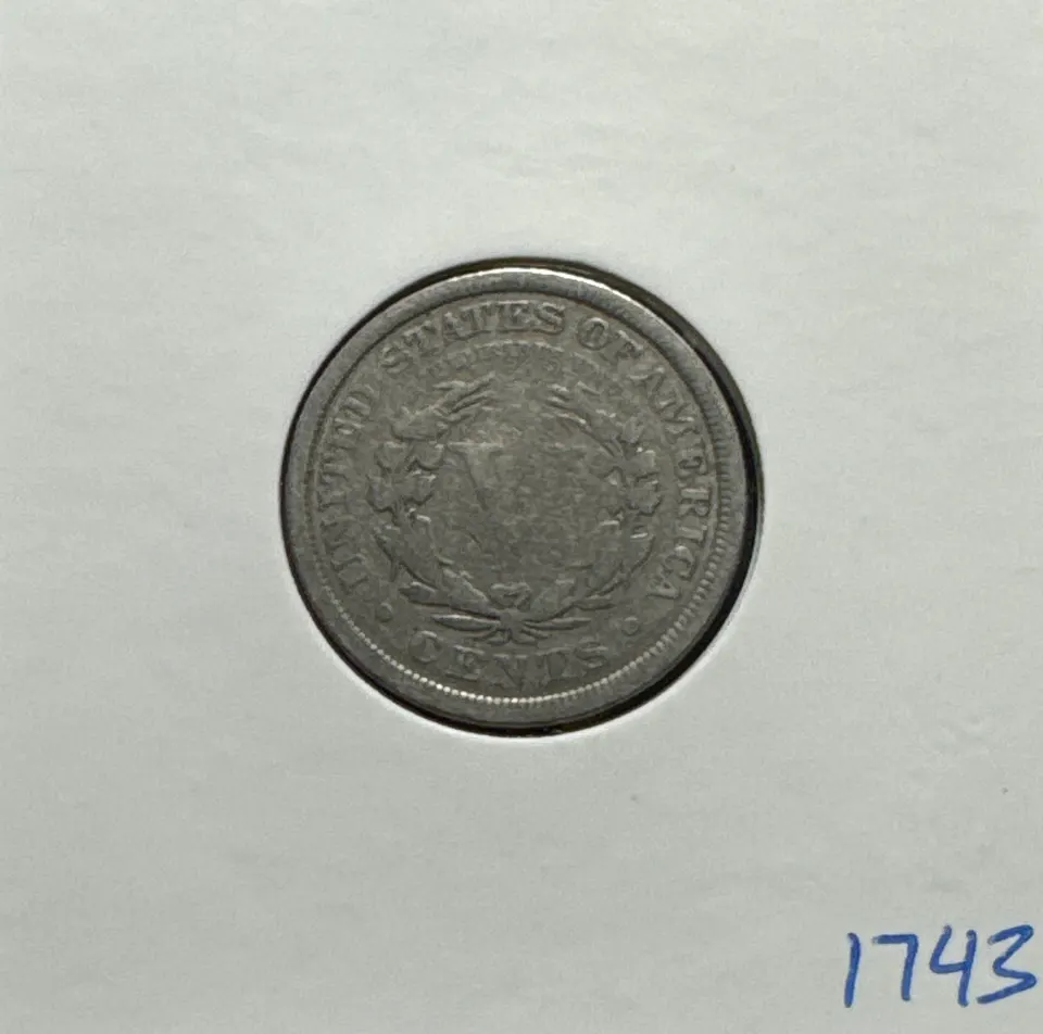 1907-P Liberty V Nickel Ungraded — back