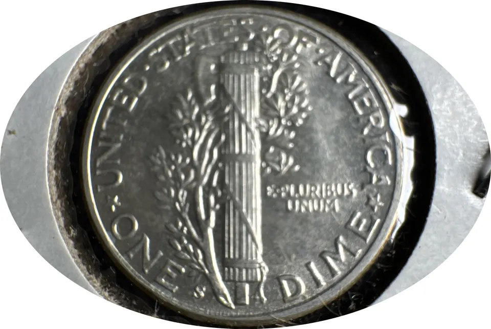 1944-S Mercury Dime Ungraded — back