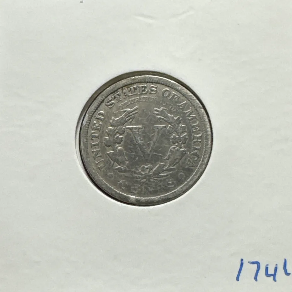 1907-P Liberty V Nickel Ungraded — back