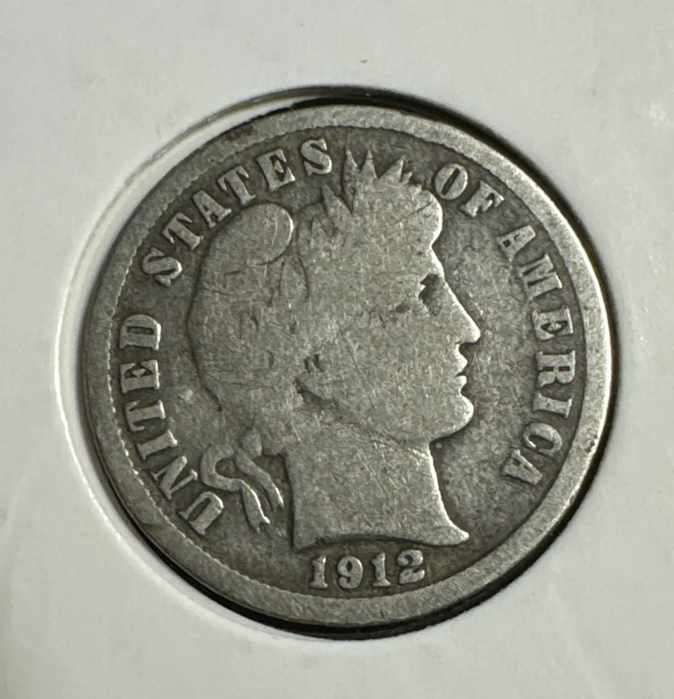 1912-D Barber Dime Ungraded — front