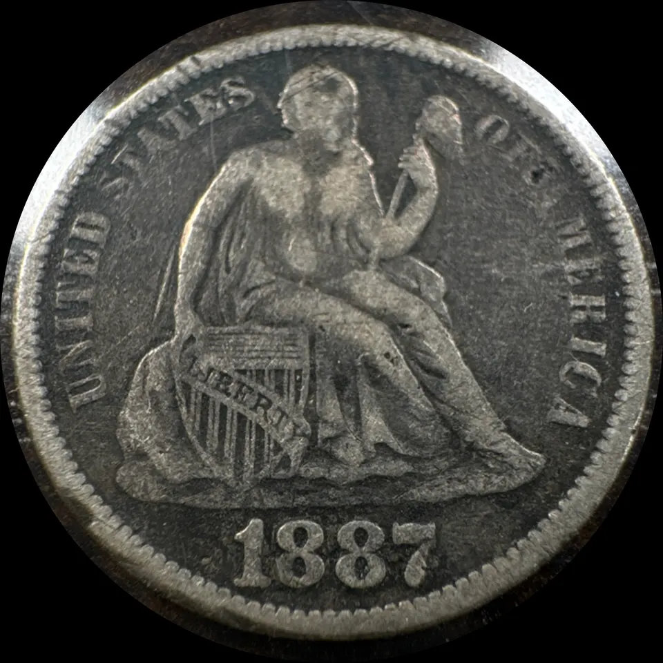 1887-P Seated Liberty Dime Ungraded — front