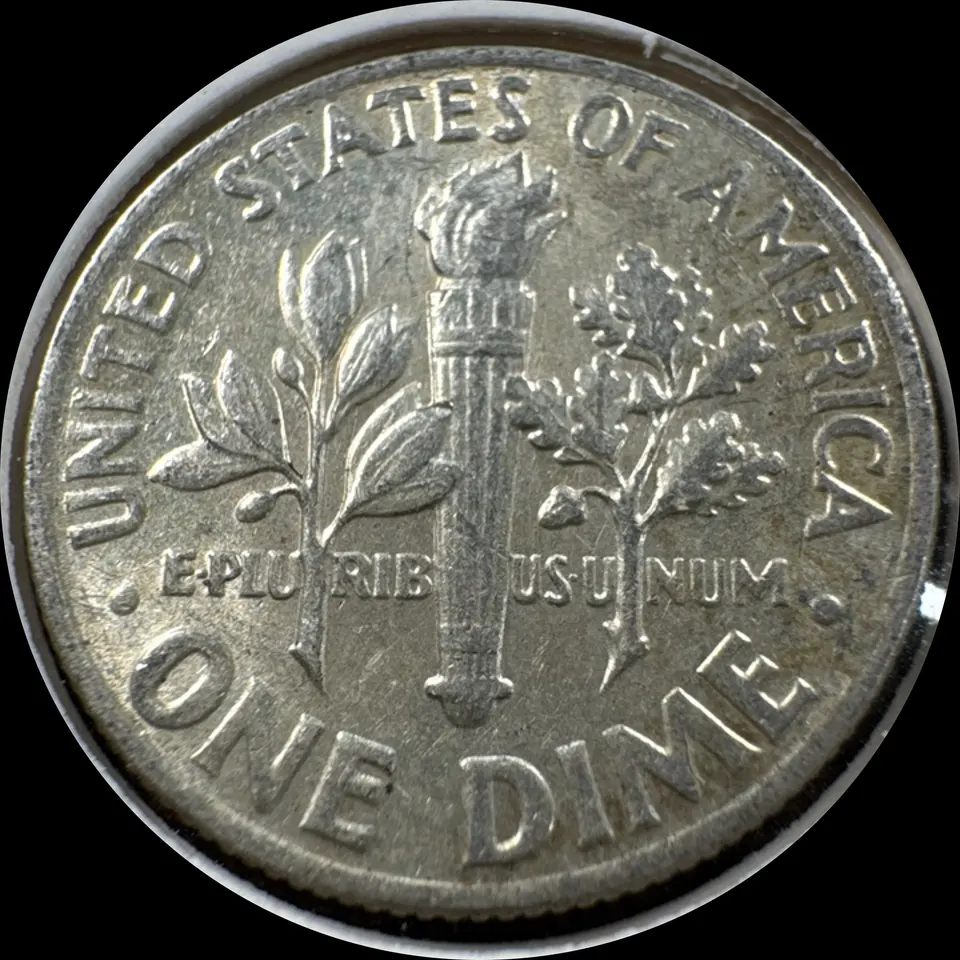 1964-P Roosevelt Dime Ungraded — back