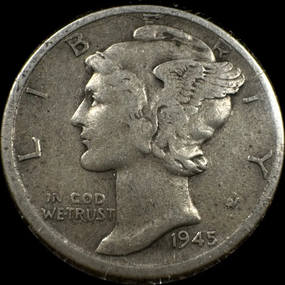 1945-S Mercury Dime Ungraded — front