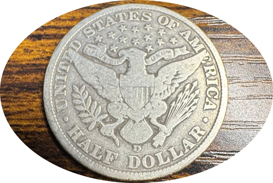 1906-D Barber Half Dollar Ungraded — back