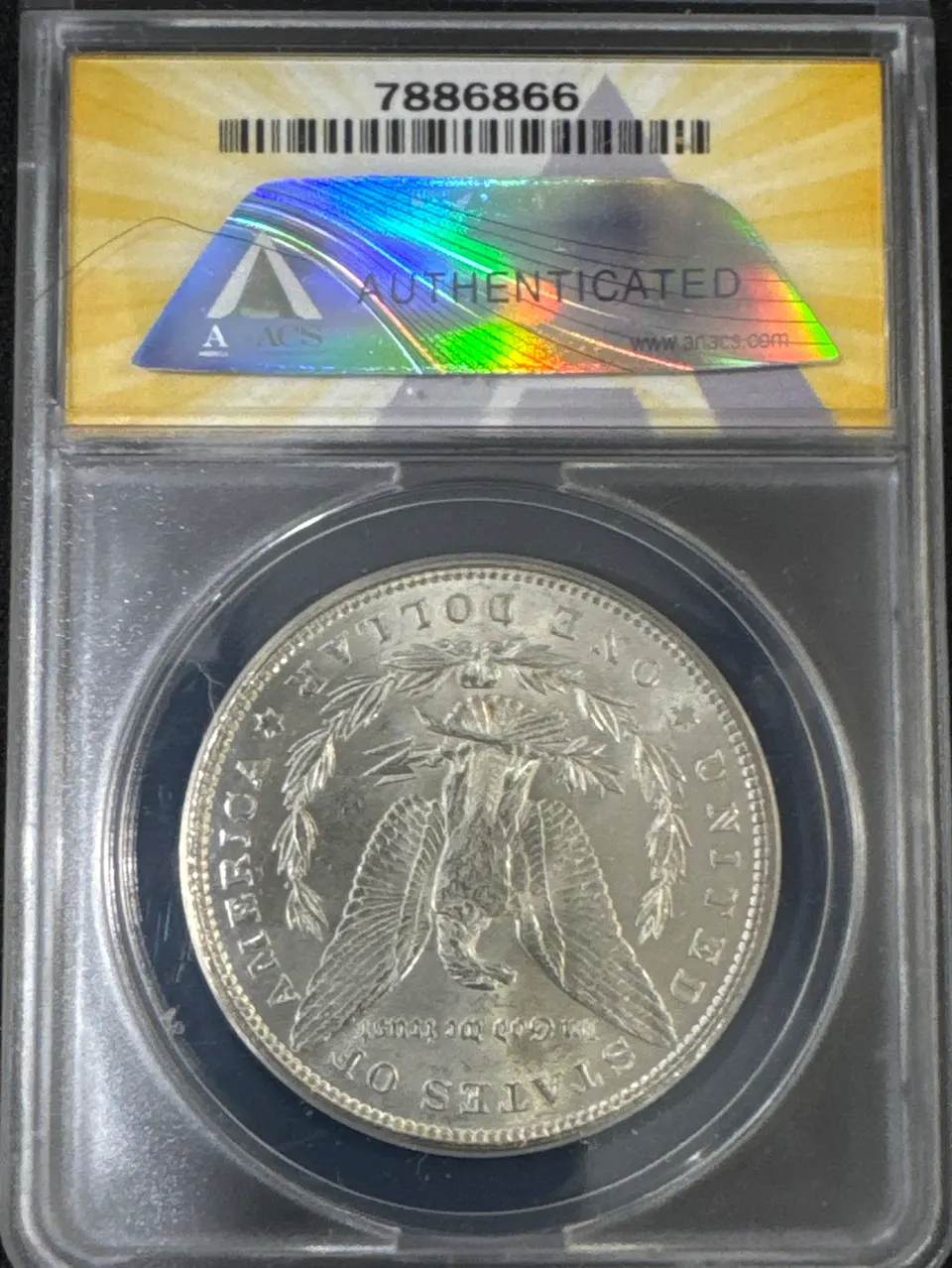 1886-P Morgan Dollar AU58 — back