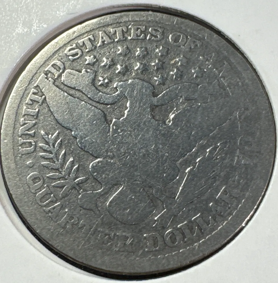 1898-P Barber Quarter Ungraded — back