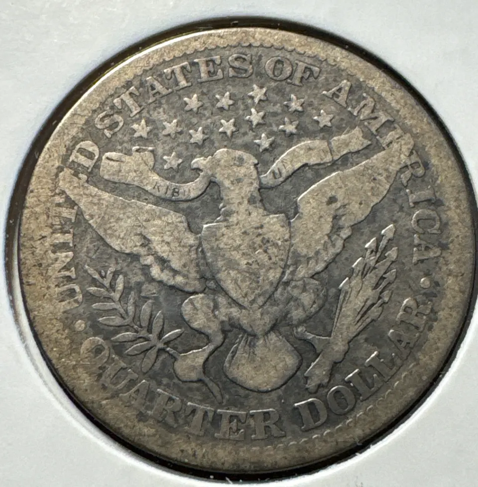 1906-P Barber Quarter Ungraded — back