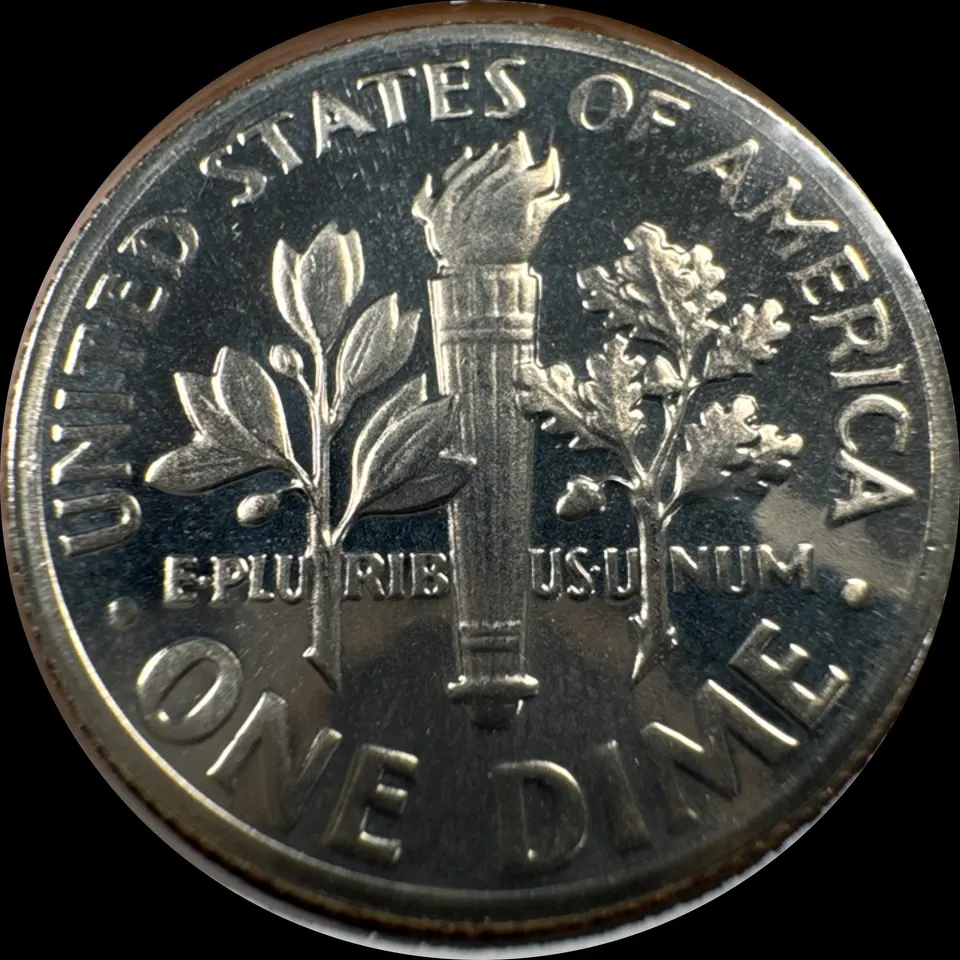 1972-S Roosevelt Dime Ungraded — back