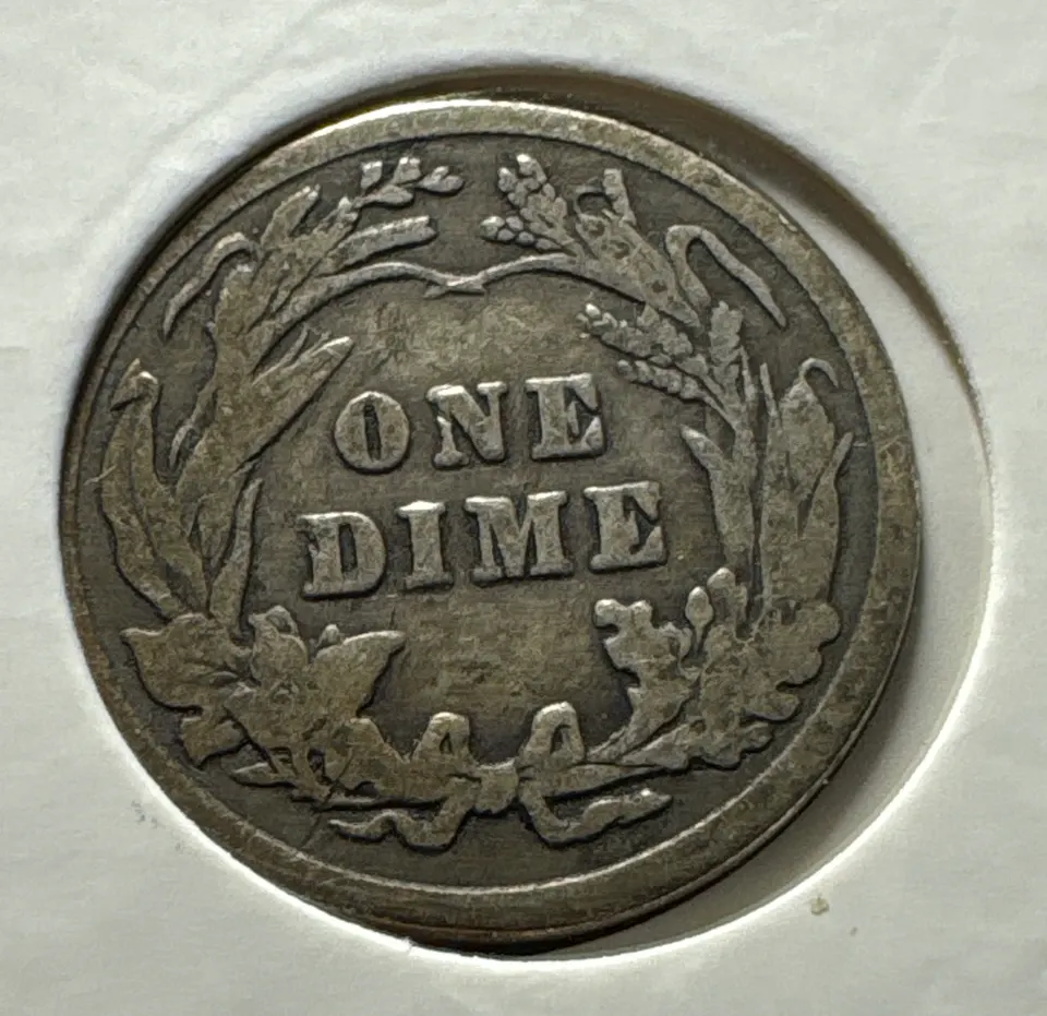 1914-P Barber Dime Ungraded — back