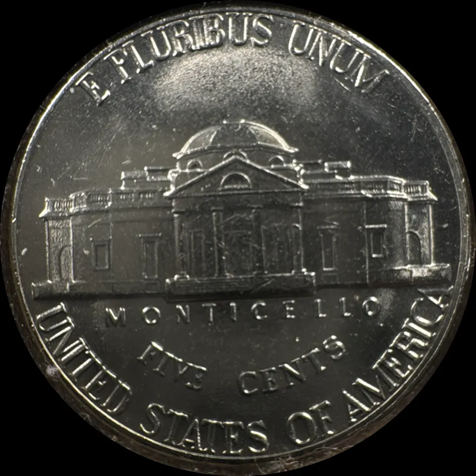 1972-D Jefferson Nickel Ungraded — back
