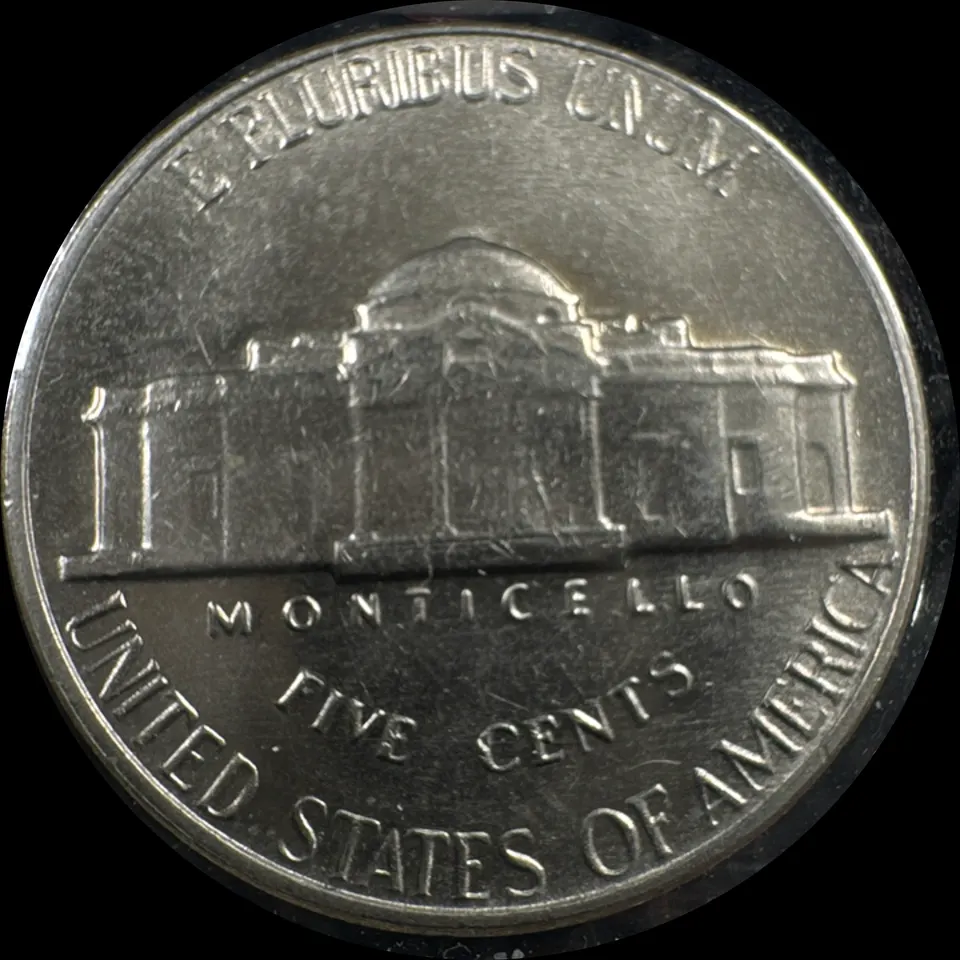 1968-S Jefferson Nickel Ungraded — back