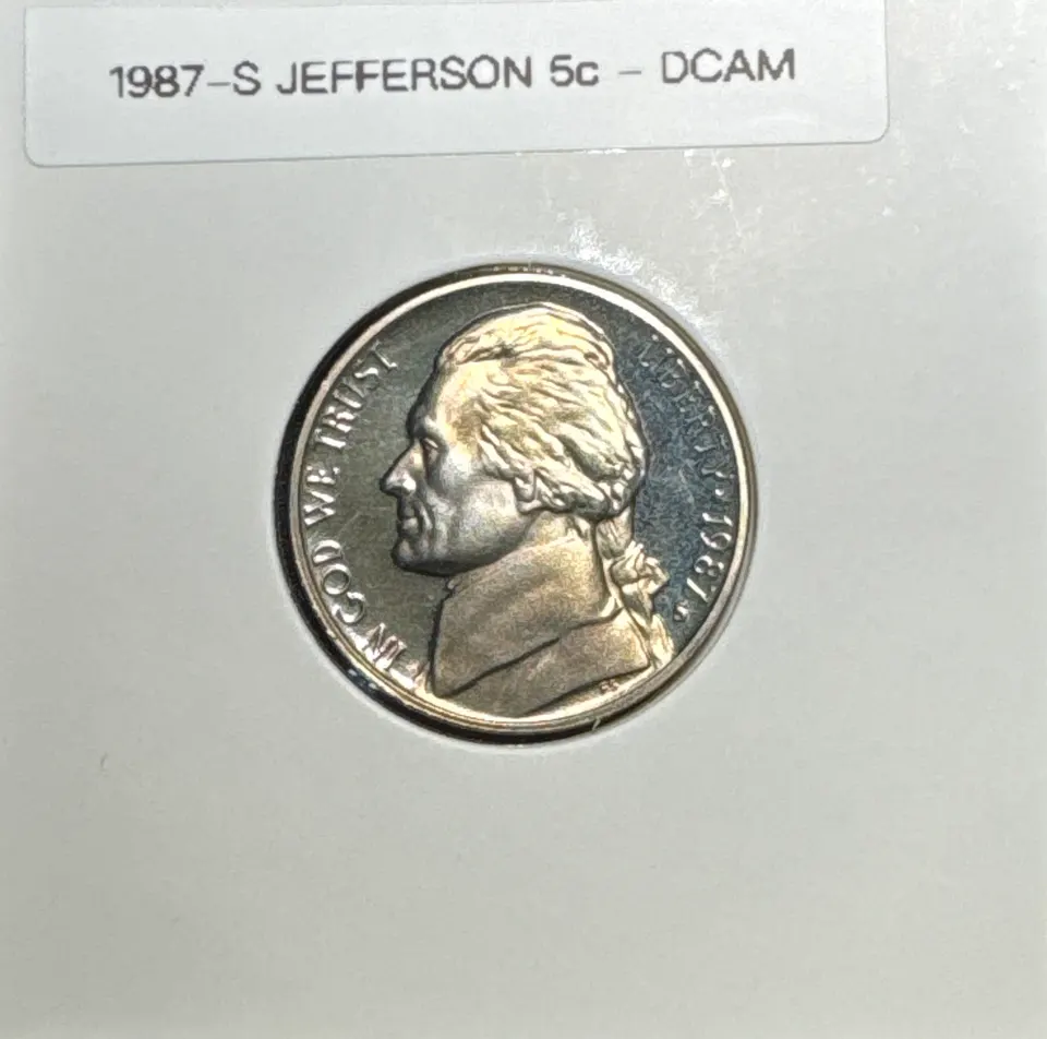 1987-S Jefferson Nickel Ungraded — front