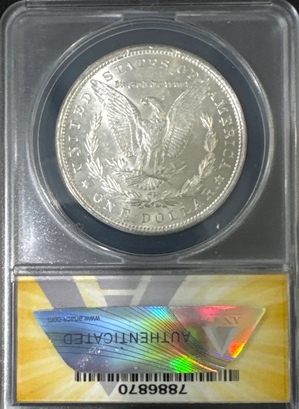 1890-P Morgan Dollar MS62 — back