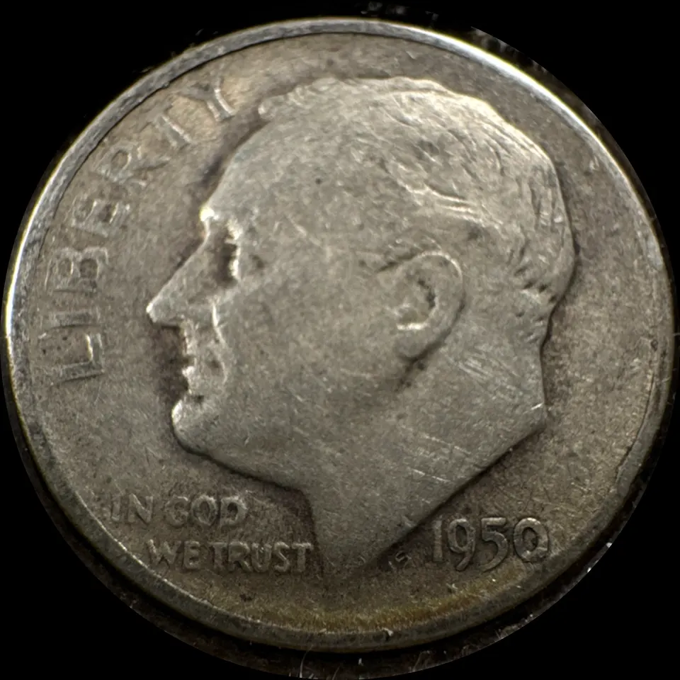 1950-S Roosevelt Dime Ungraded — front