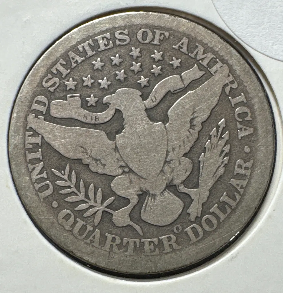 1905-O Barber Quarter Ungraded — back