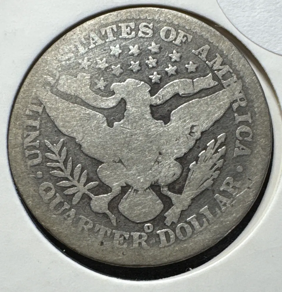 1901-O Barber Quarter Ungraded — back