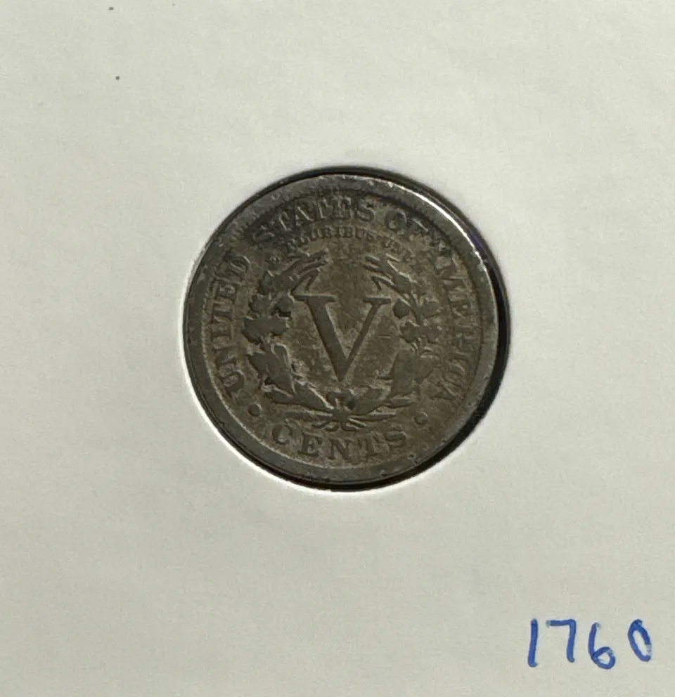 1912-P Liberty V Nickel Ungraded — back