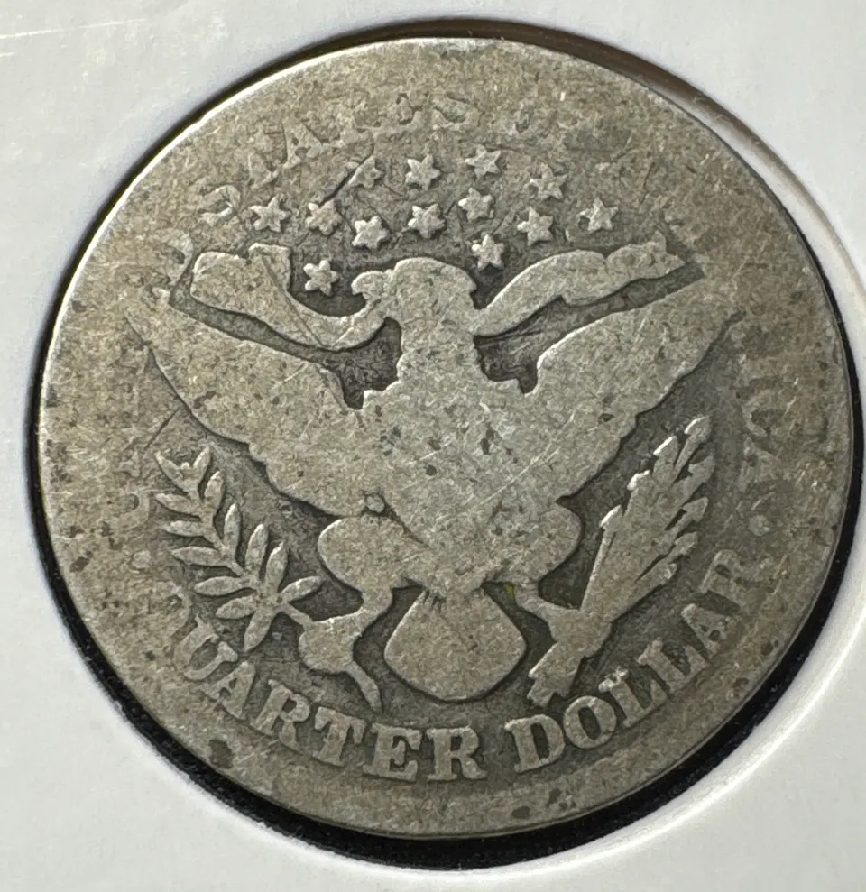 1898-P Barber Quarter Ungraded — back