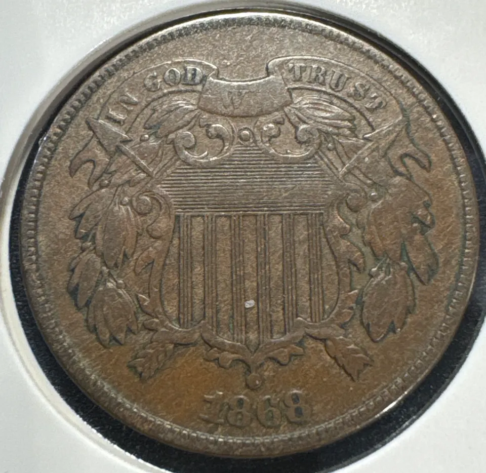 1868-P 2-Cent Piece Ungraded — front