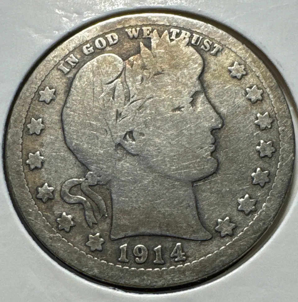 1914-P Barber Quarter Ungraded — front