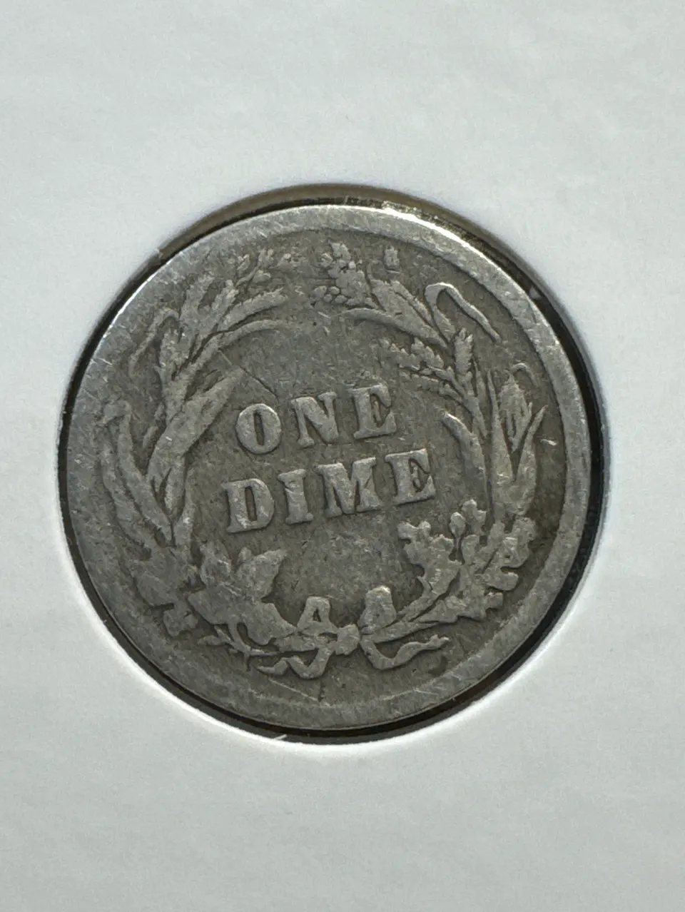 1897 Barber Dime Ungraded — back