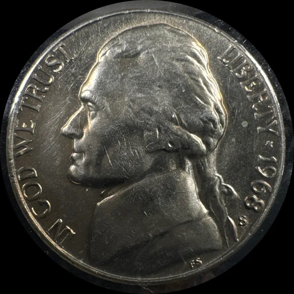 1968-S Jefferson Nickel Ungraded — front