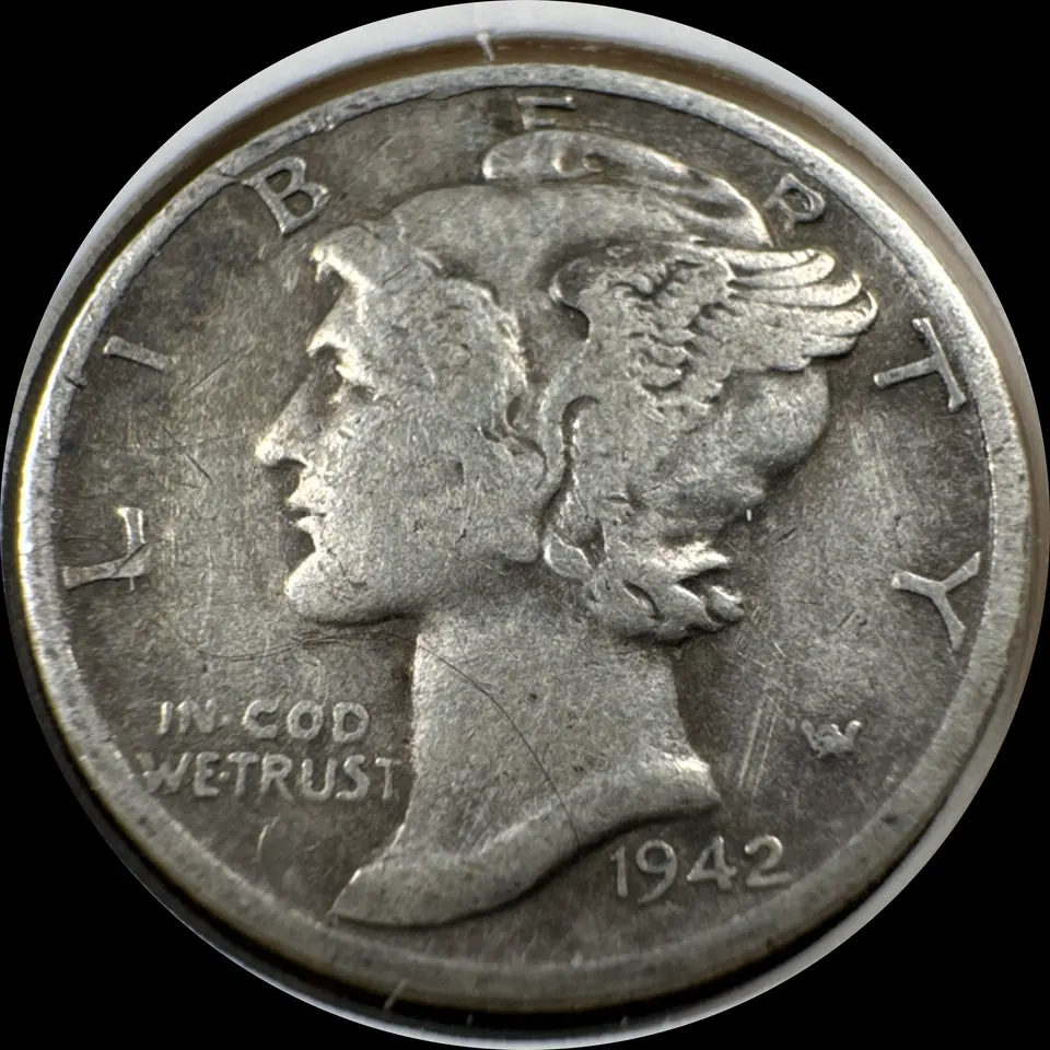 1942-S Mercury Dime Ungraded — front