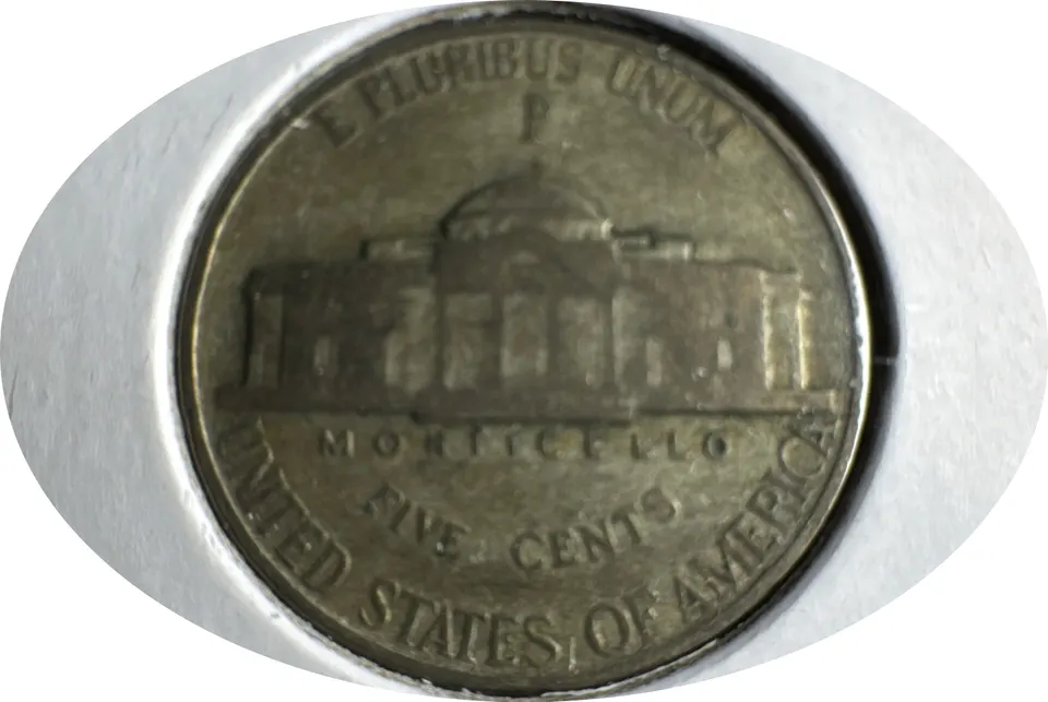 1943-P Jefferson Nickel Ungraded — back